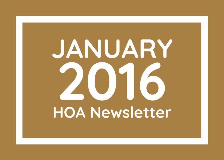 January 2016 Newsletter