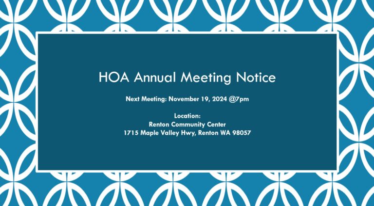 HOA Annual Meeting Announcement